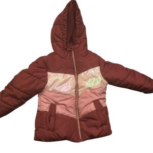 SWISS ALPS EUC GIRLS MAROON PINK JACKET FLEECE WINTER PUFFER COAT CASUAL SOZE 4T